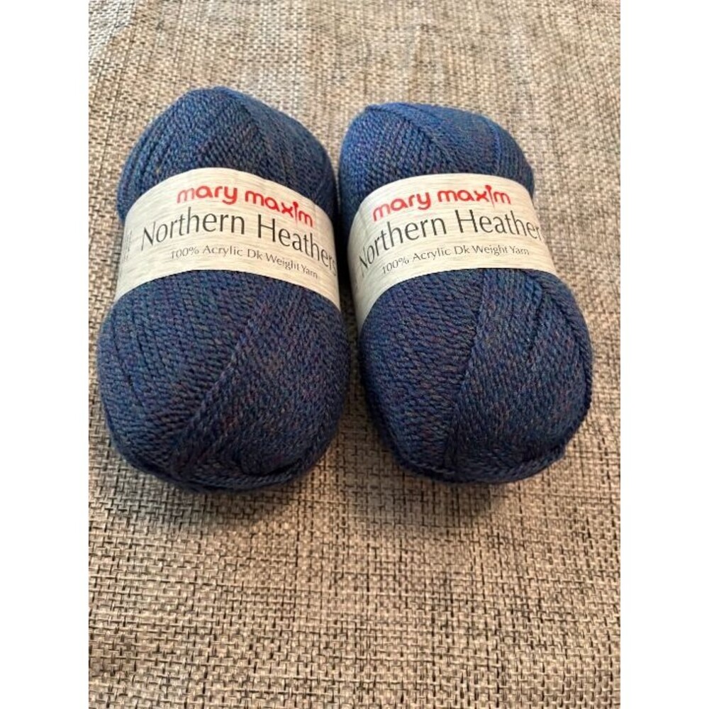 2 skeinsof Vintage Mary Maxim Northern Heathers yarn heathered blue - Loch